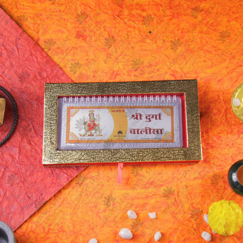 Divine Leaf™ – Sri Durga Chalisa With Aarti  (999 Silver Foil Edition)
