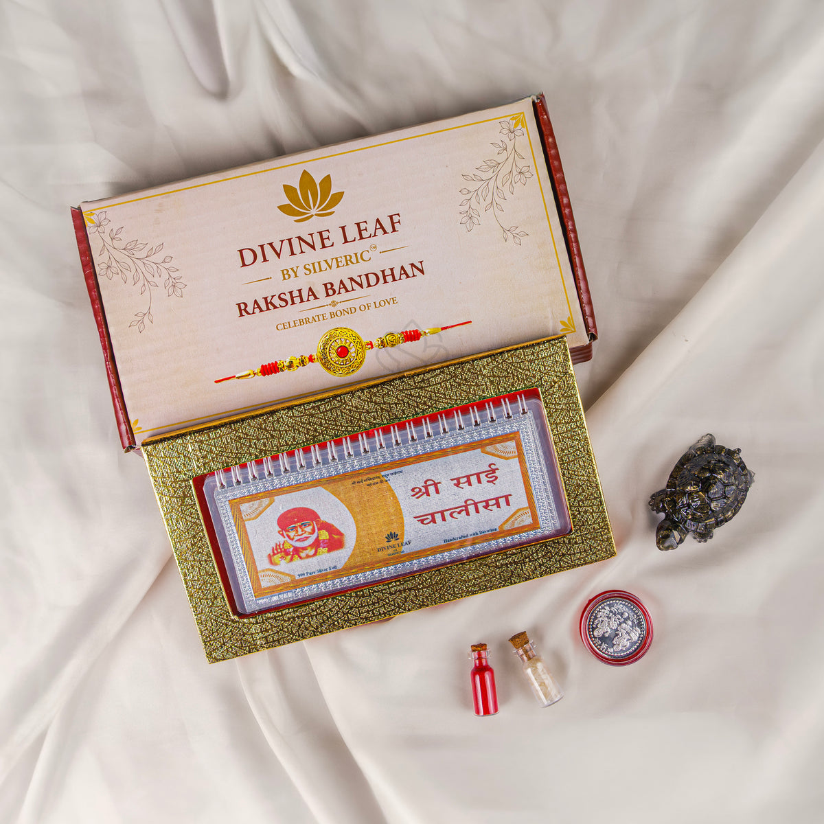 Divine Leaf™ –Sai Chalisa With Aarti  (999 Silver Foil Edition)