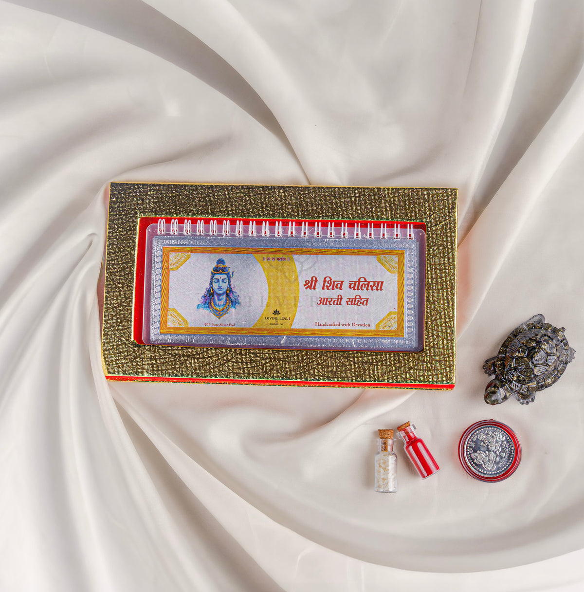 Divine Leaf™ –Shiv Chalisa With Aarti  (999 Silver Foil Edition)