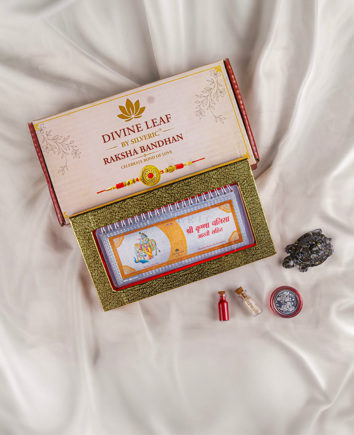 Divine Leaf™ –Krishna Chalisa With Aarti  (999 Silver Foil Edition)