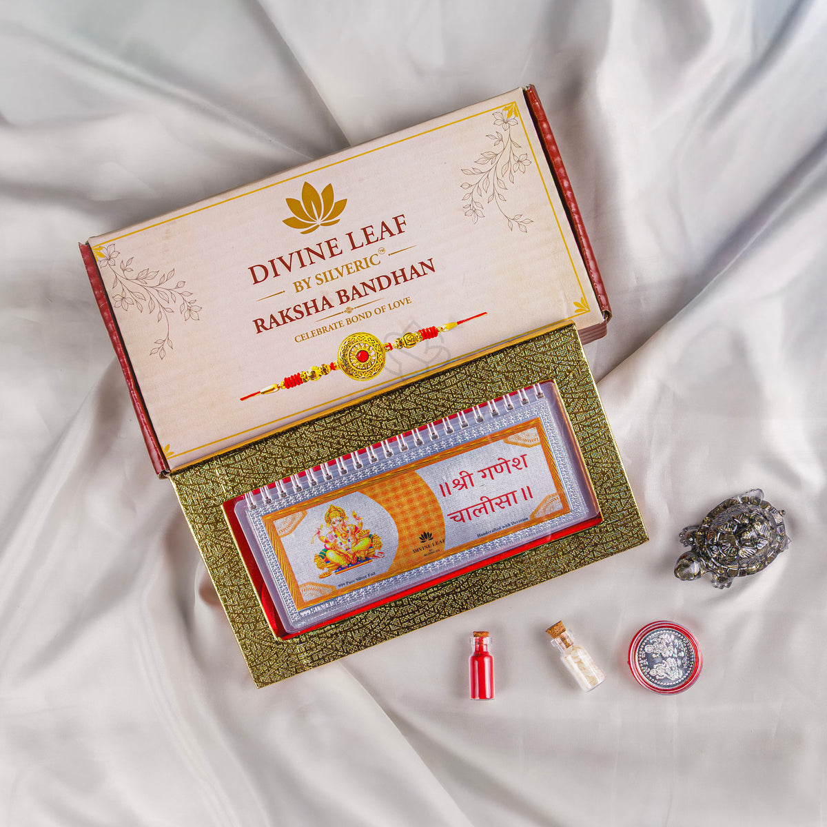 Divine Leaf™ – Sri Ganesh Chalisa With Aarti  (999 Silver Foil Edition)
