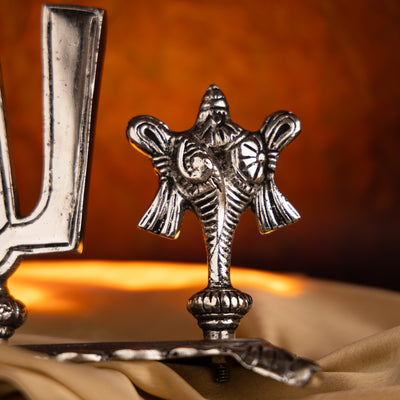 Tirupati Balaji Shankh Namam Tilak Idol - Pure Antique Silver Finish