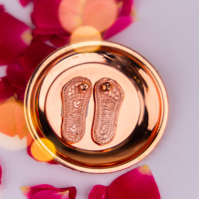 Brass Laxmi Charan Paduka - Small Size (With Golden Finish)