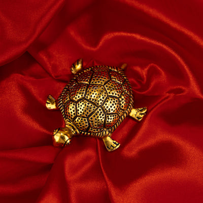 Brass Good Luck Tortoise with Kuber Yantra Inside
