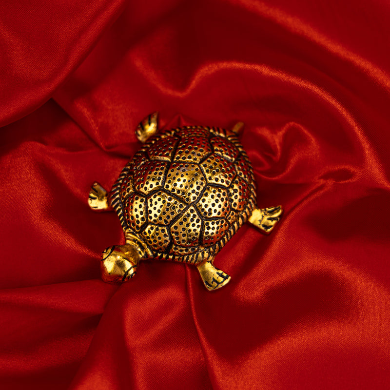 Brass Good Luck Tortoise with Kuber Yantra Inside