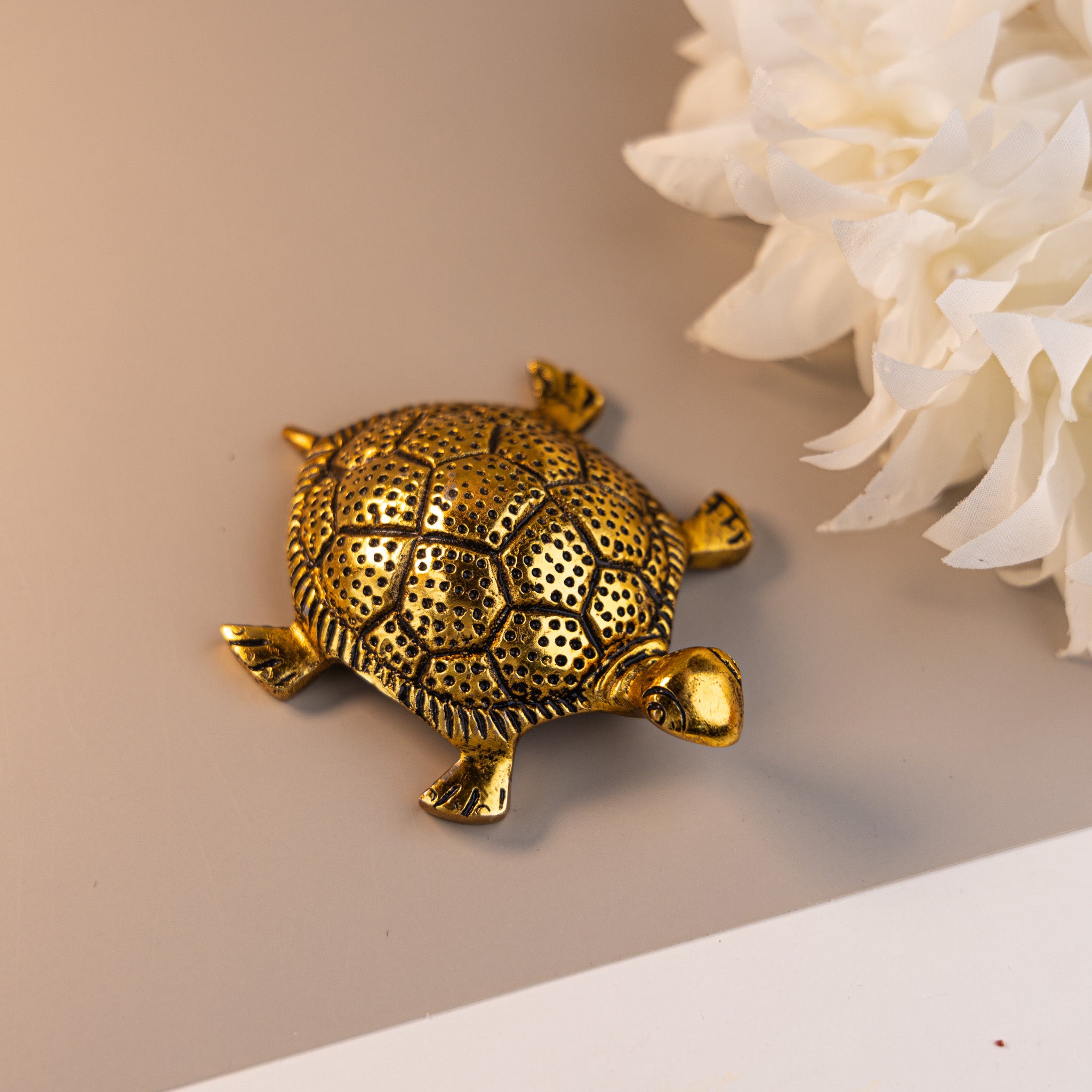 Brass Good Luck Tortoise with Kuber Yantra Inside
