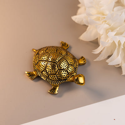 Brass Good Luck Tortoise with Kuber Yantra Inside