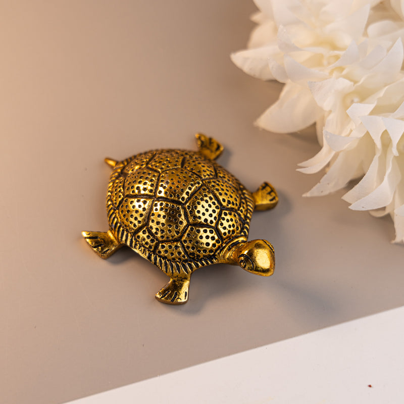 Brass Good Luck Tortoise with Kuber Yantra Inside