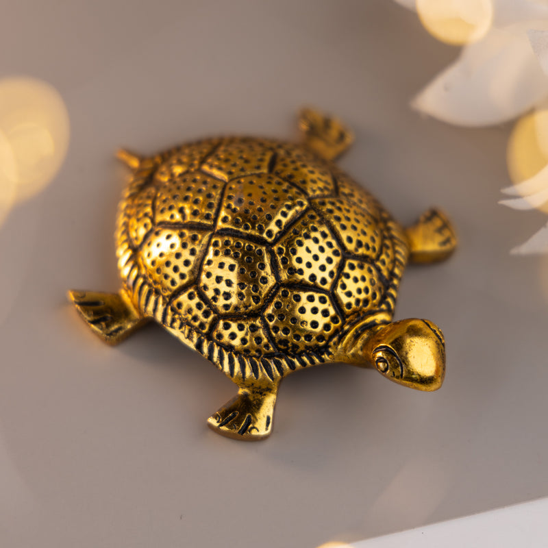 Brass Good Luck Tortoise with Kuber Yantra Inside