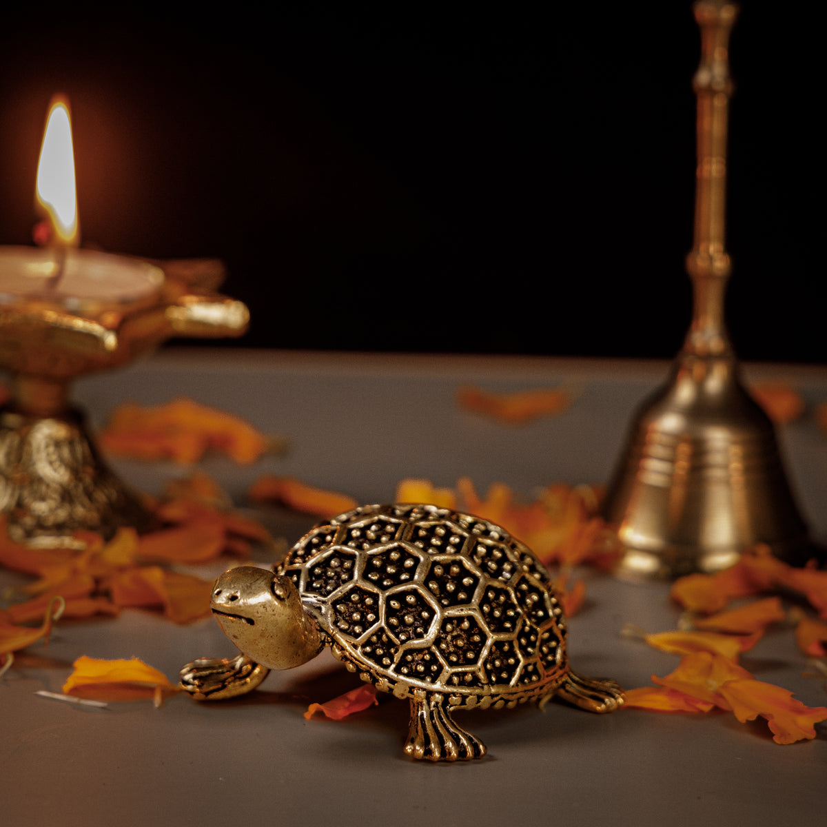 Pure Brass Tortoise (Kachua) Idol  | Vastu & Feng Shui Turtle for Wealth, Stability & Good Luck