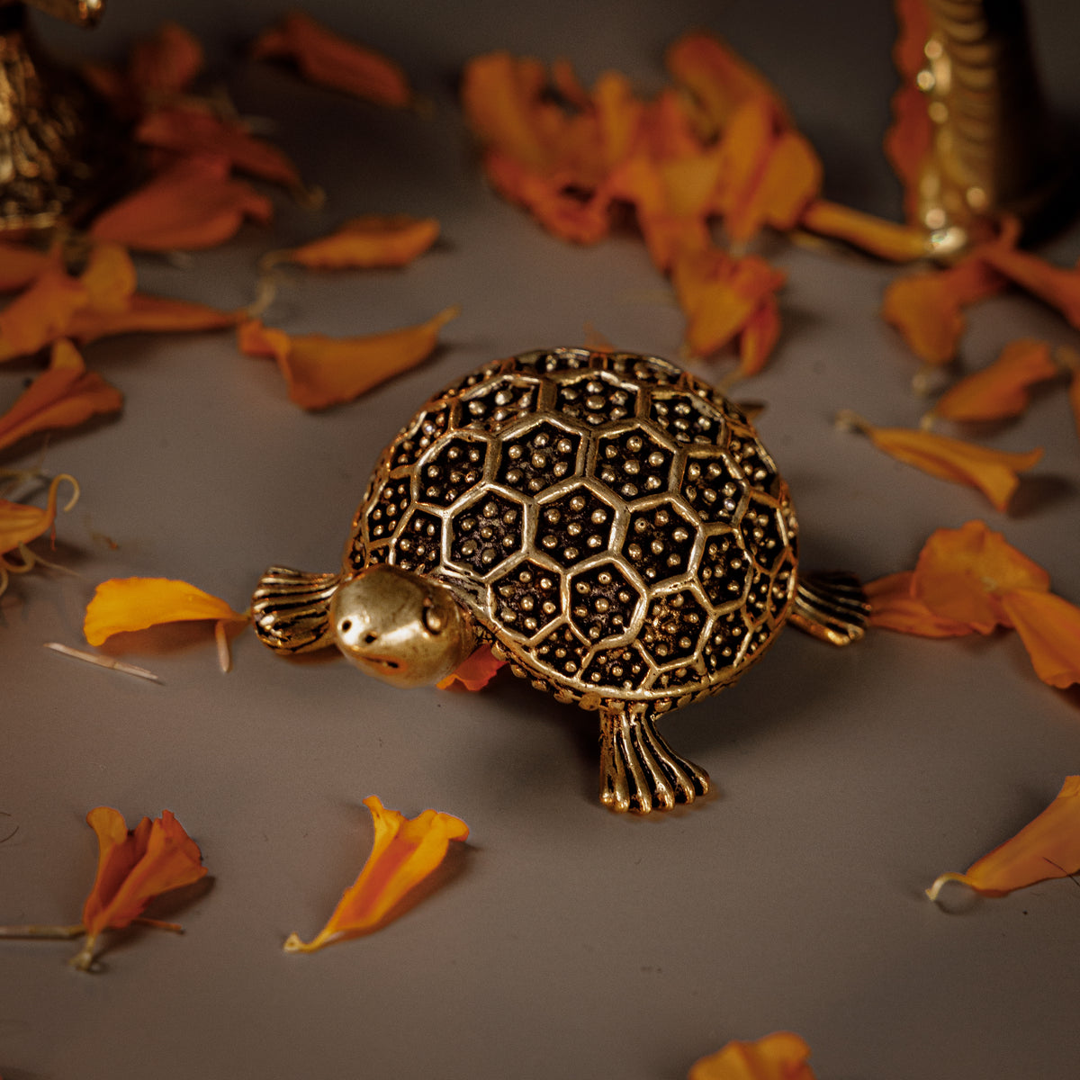 Pure Brass Tortoise (Kachua) Idol  | Vastu & Feng Shui Turtle for Wealth, Stability & Good Luck
