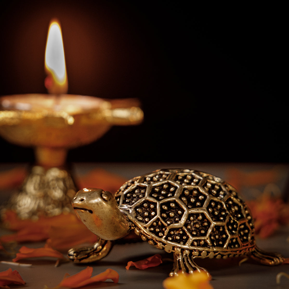 Pure Brass Tortoise (Kachua) Idol  | Vastu & Feng Shui Turtle for Wealth, Stability & Good Luck