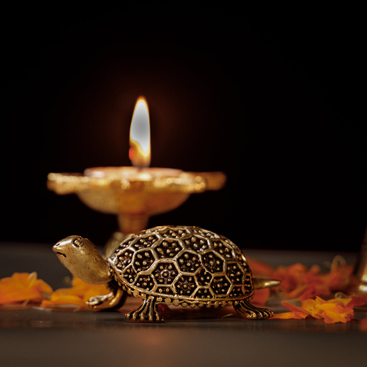 Pure Brass Tortoise (Kachua) Idol  | Vastu & Feng Shui Turtle for Wealth, Stability & Good Luck