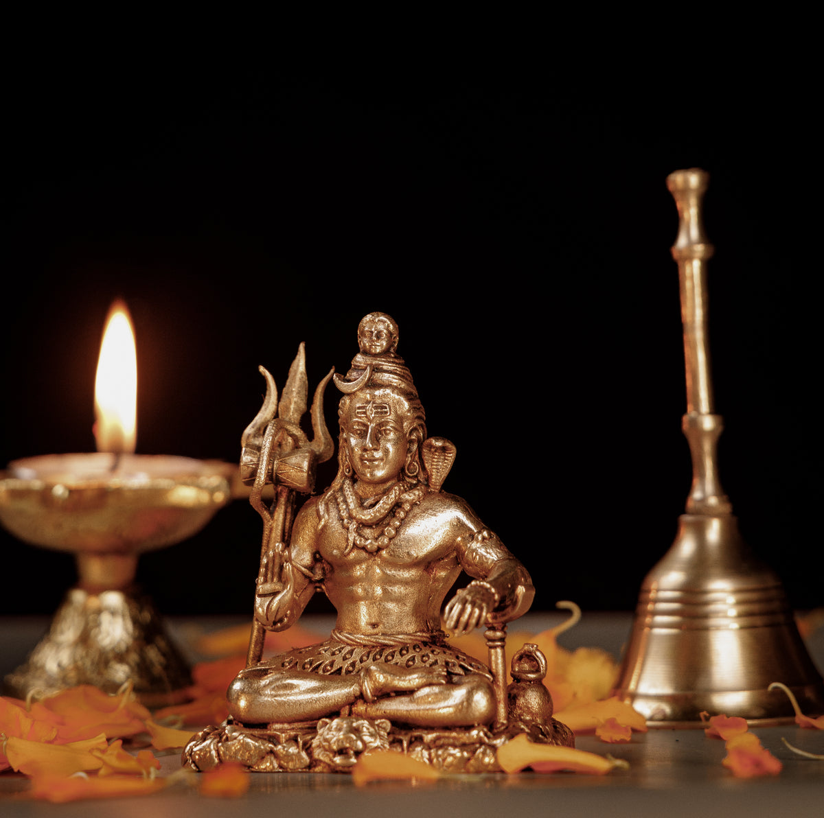 Pure Brass Lord Shiva Idol | Mahadev Murti for Peace, Strength & Spiritual Protection