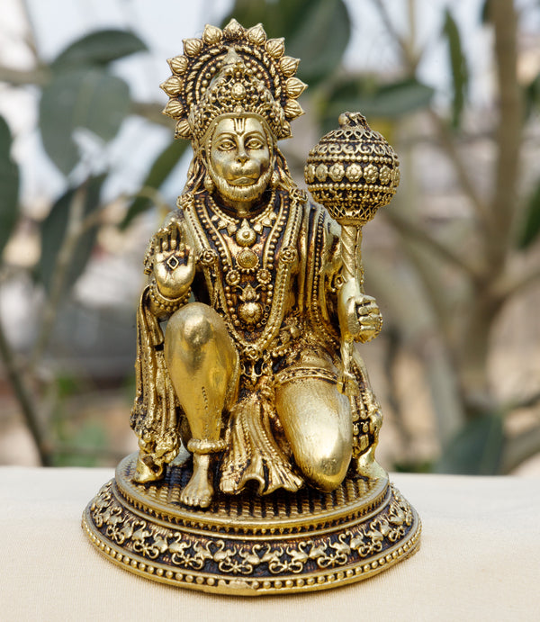 Pure Brass Lord Hanuman Idol  | Bajrang Bali Murti for Strength, Protection & Success