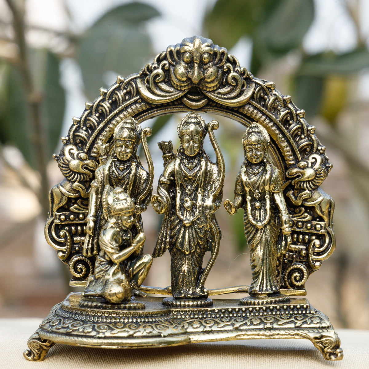 Pure Brass Ram Darbar Idol (3 Inch) | Lord Ram, Sita, Lakshman & Hanuman Murti for Puja, Home Décor & Divine Blessings