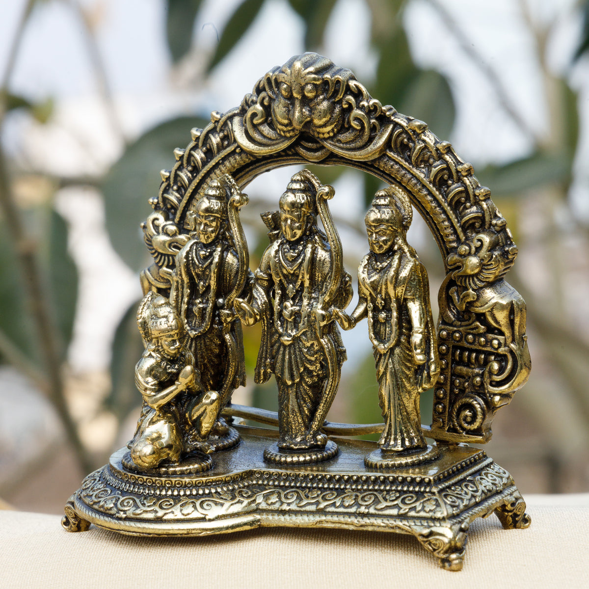 Pure Brass Ram Darbar Idol (3 Inch) | Lord Ram, Sita, Lakshman & Hanuman Murti for Puja, Home Décor & Divine Blessings