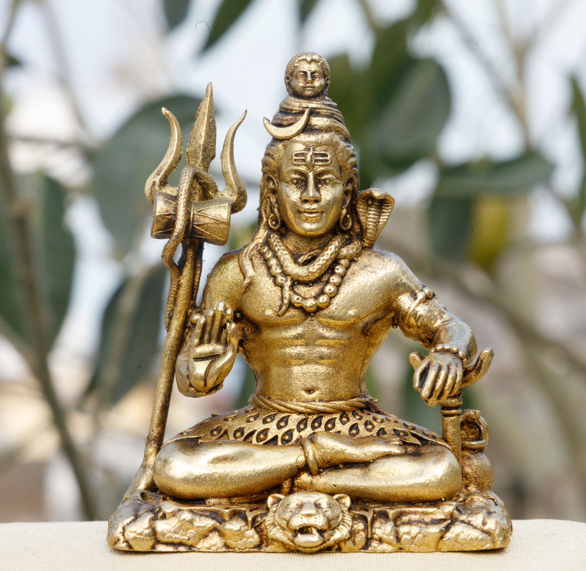 Pure Brass Lord Shiva Idol | Mahadev Murti for Peace, Strength & Spiritual Protection