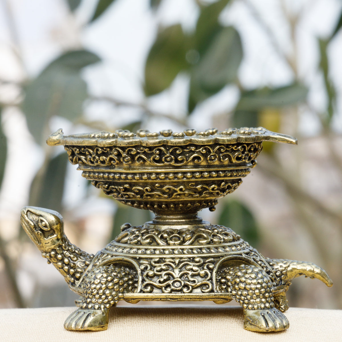 Pure Brass Tortoise (Kachua) Diya | Vastu Turtle Oil Lamp for Wealth, Stability & Positivity