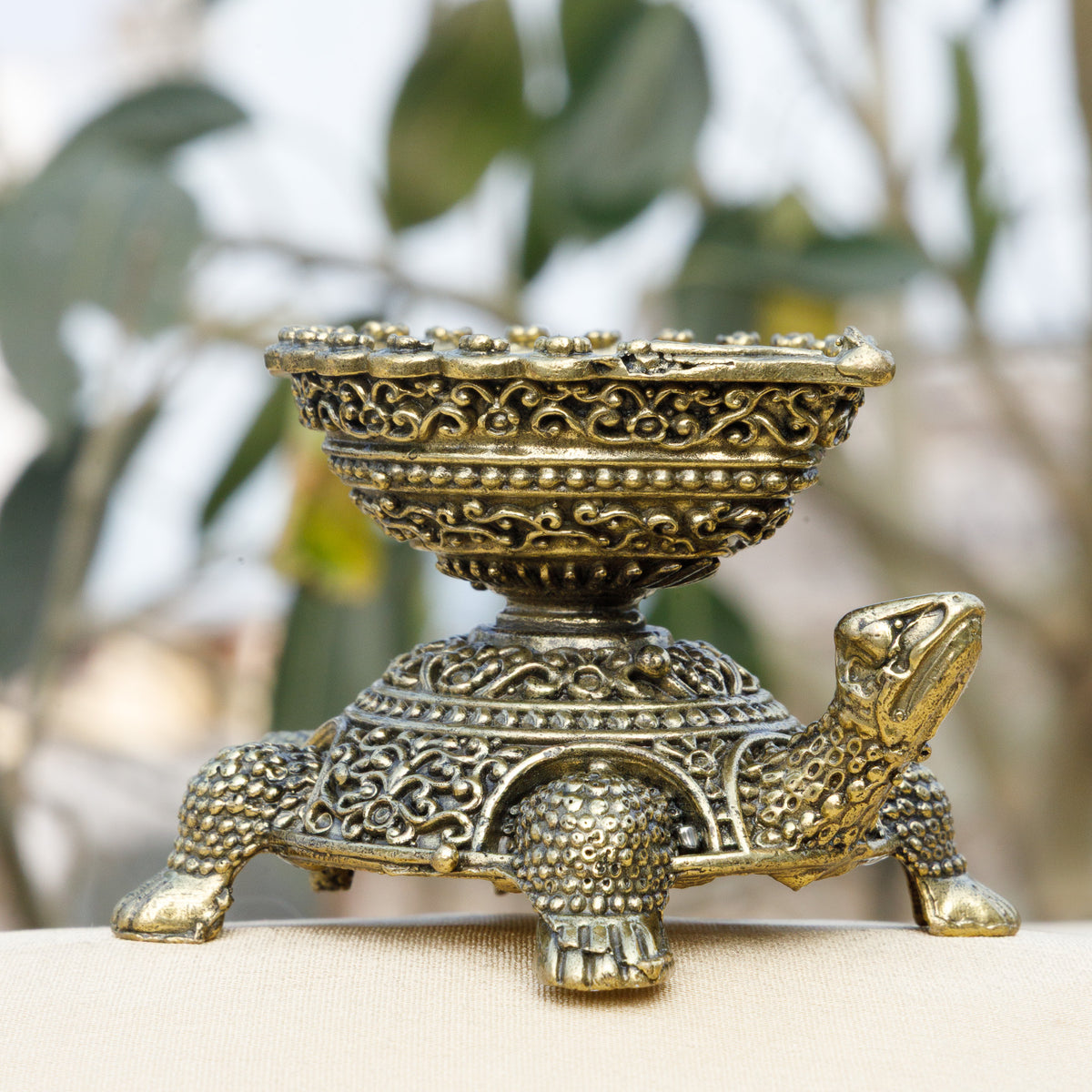 Pure Brass Tortoise (Kachua) Diya | Vastu Turtle Oil Lamp for Wealth, Stability & Positivity
