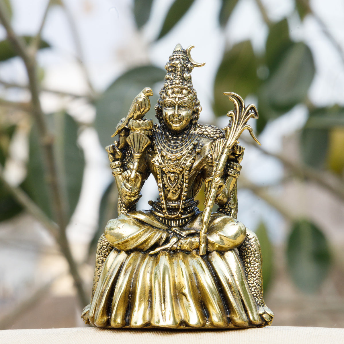 Pure Brass Lord Murugan (Kartikeya) Idol with Peacock  | Divine Murugan Swamy Murti for Strength, Wisdom & Victory