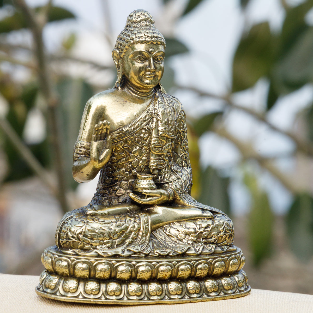Pure Brass Lord Buddha Idol  | Meditating Buddha Murti for Peace, Positivity & Mindfulness