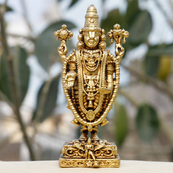 Pure Brass Lord Venkateswara (Balaji) Idol | Tirupati Balaji Murti for Wealth, Protection & Divine Blessings