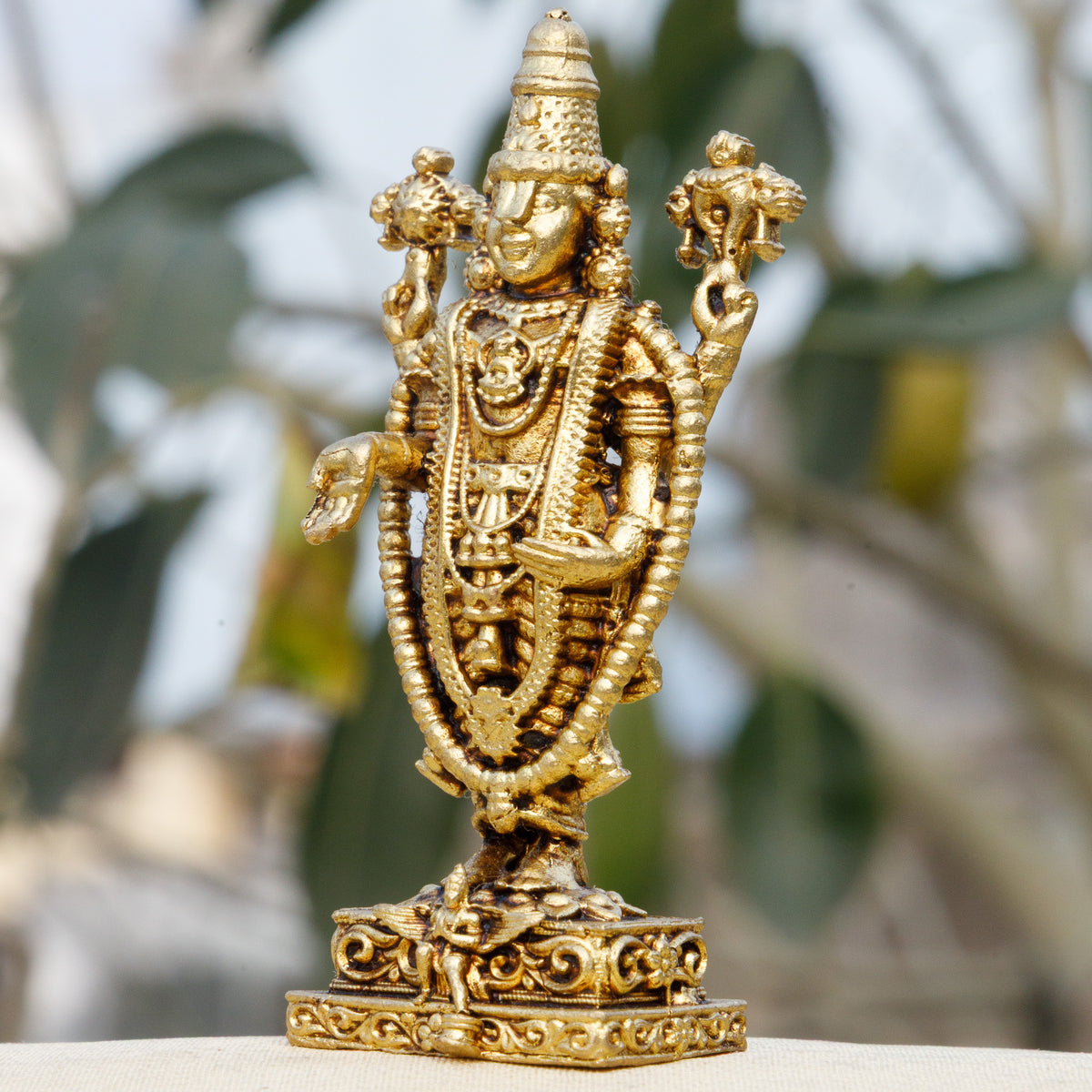 Pure Brass Lord Venkateswara (Balaji) Idol | Tirupati Balaji Murti for Wealth, Protection & Divine Blessings