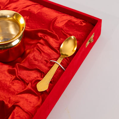Divine Leaf Premium Pooja Thali Set – Gold & Silver Edition (7-Piece)