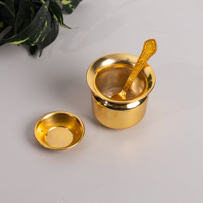 Divine Leaf Premium Pooja Thali Set – Gold & Silver Edition (7-Piece)