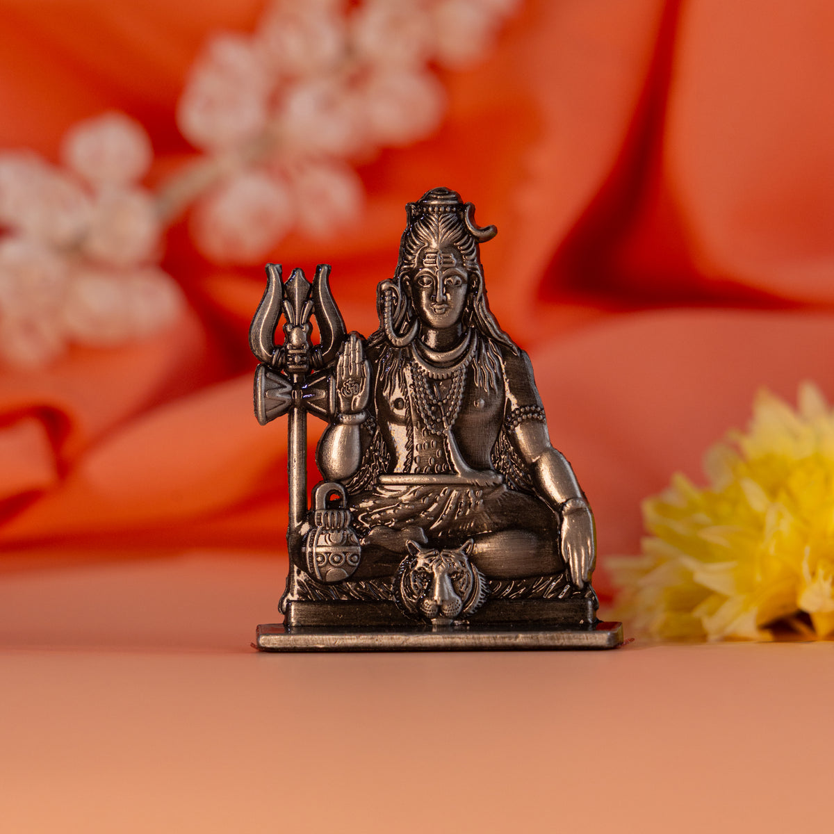 German Silver Lord Shiva Idol – Murti for Home Temple & Car Dashboard