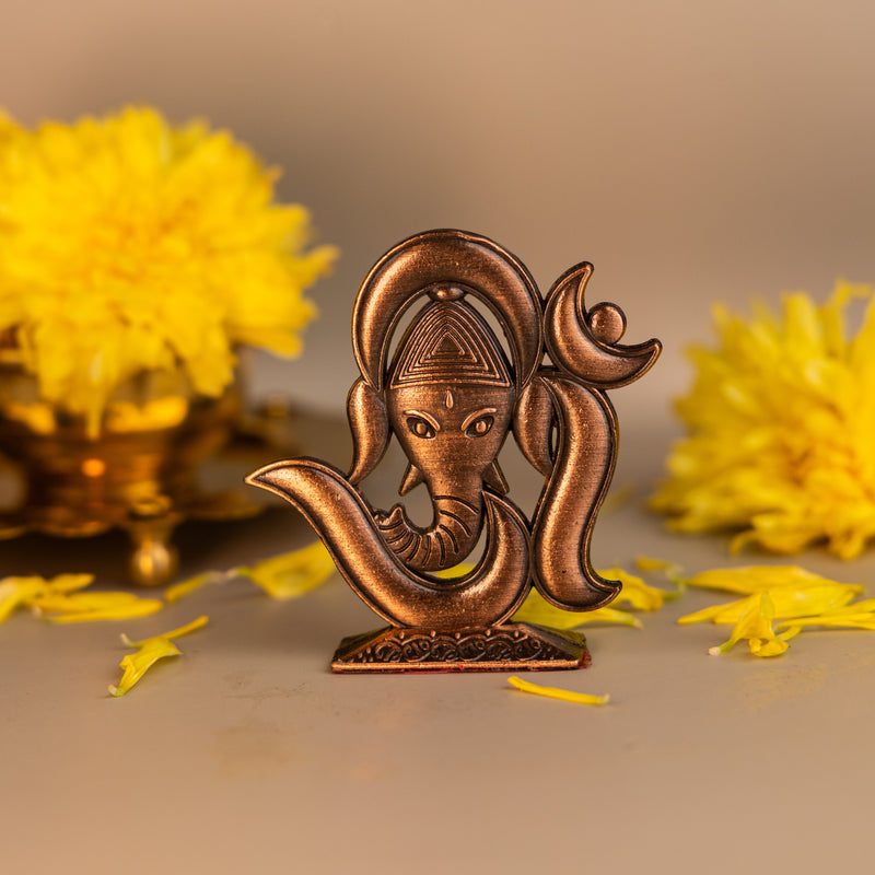 German Silver Modern Ganesha Idol – Elegant Ganpati Murti for Home, Office & Car Dashboard