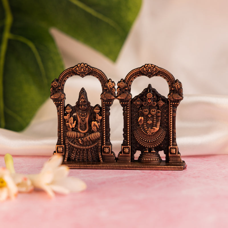 German Silver Laxmi Narayan Idol – Two-in-One Divine Murti for Home Temple & Car Dashboard