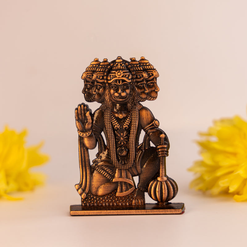 German Silver Panchmukhi Hanuman Idol – Powerful Hanuman Ji Murti for Home, Office & Car Dashboard