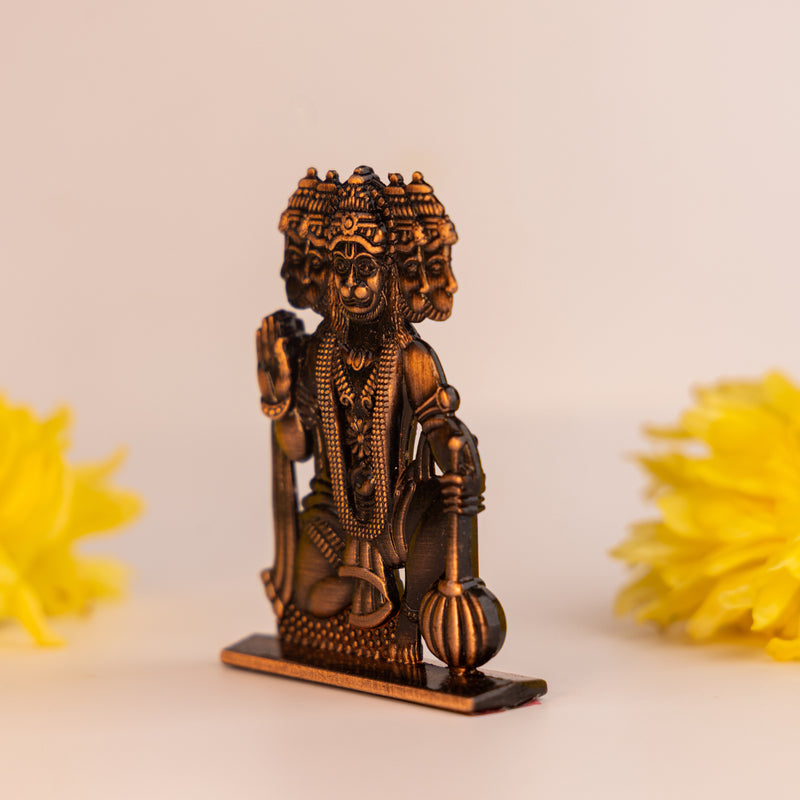 German Silver Panchmukhi Hanuman Idol – Powerful Hanuman Ji Murti for Home, Office & Car Dashboard