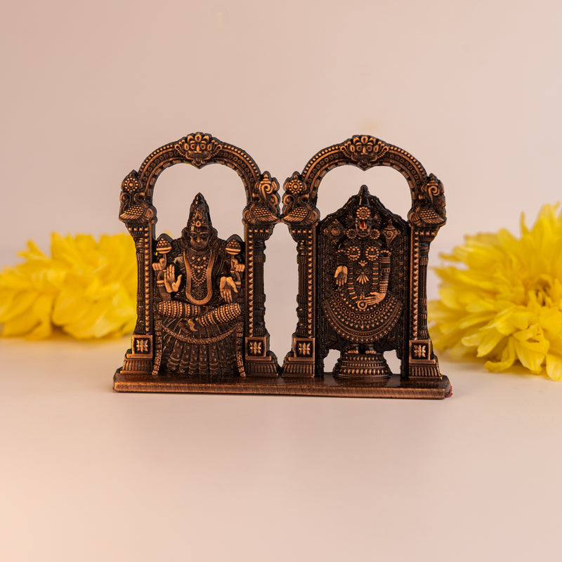 German Silver Laxmi Narayan Idol – Two-in-One Divine Murti for Home Temple & Car Dashboard