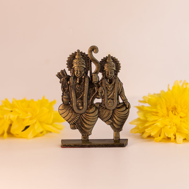 German Silver Ram–Sita Idol – Divine Murti for Home Temple, Office & Car Dashboard