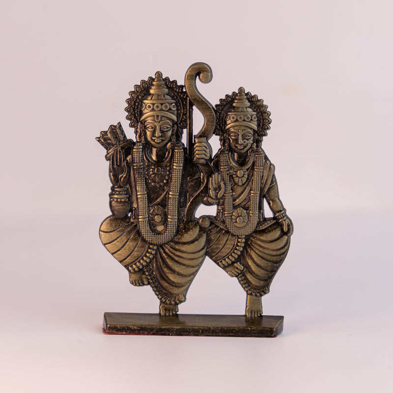 German Silver Ram–Sita Idol – Divine Murti for Home Temple, Office & Car Dashboard