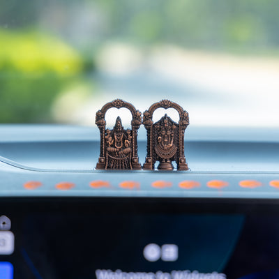 German Silver Laxmi Narayan Idol – Two-in-One Divine Murti for Home Temple & Car Dashboard