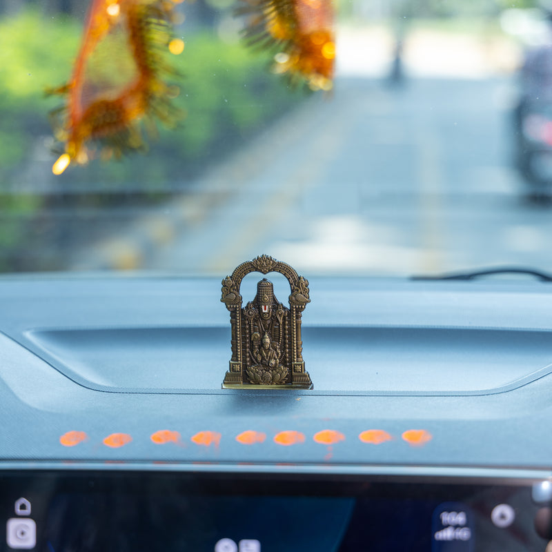 German Silver Lord Venkatesh Idol for Car Dashboard & Home Temple