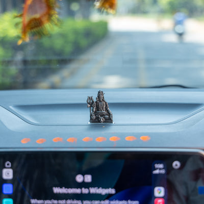 German Silver Lord Shiva Idol – Murti for Home Temple & Car Dashboard
