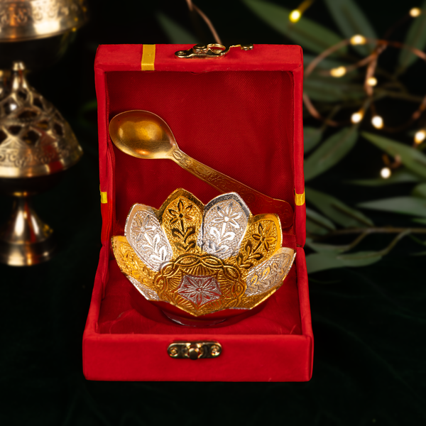Gold & Silver Dry Fruit Bowl Set