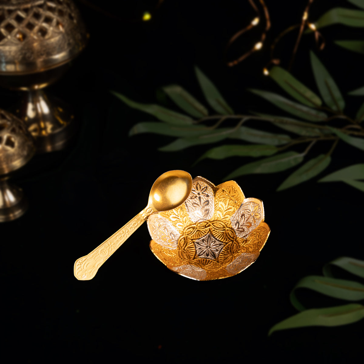 Gold & Silver Dry Fruit Bowl Set