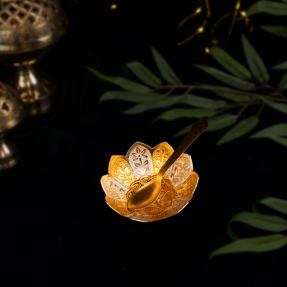 Gold & Silver Dry Fruit Bowl Set