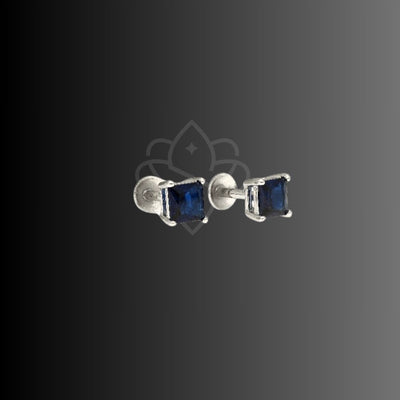 Princess Cut Solitaire Diamond Zirconia Stud Earrings