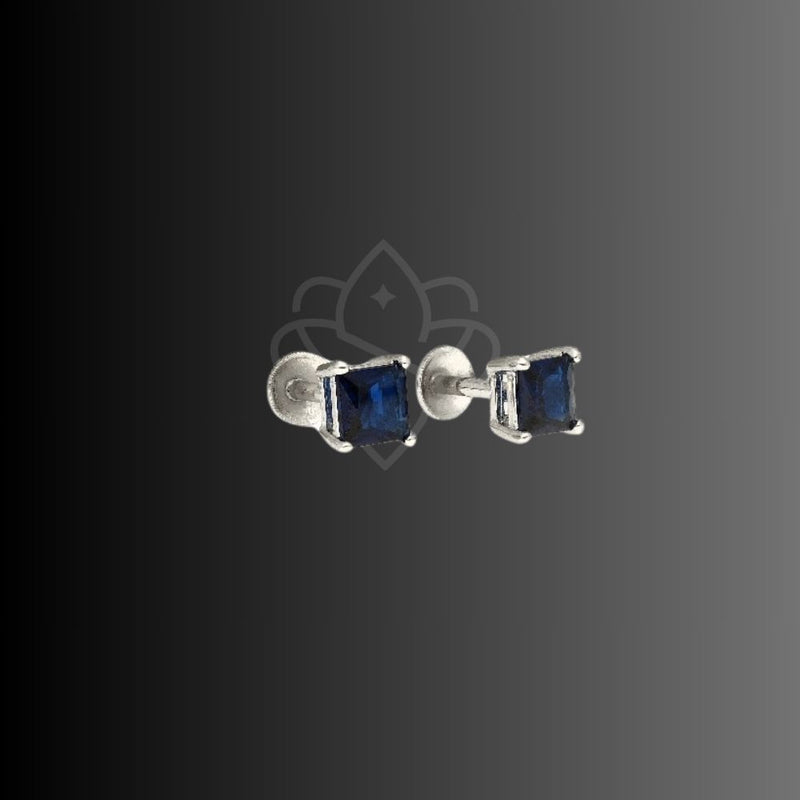 Princess Cut Solitaire Diamond Zirconia Stud Earrings