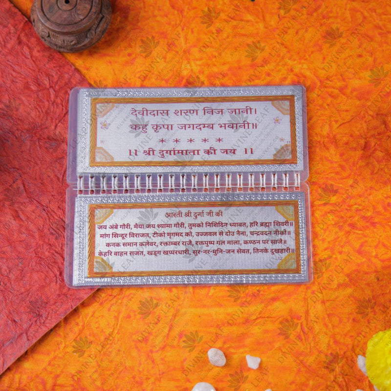 Divine Leaf™ – Sri Durga Chalisa With Aarti  (999 Silver Foil Edition)