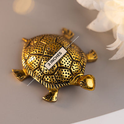 Brass Good Luck Tortoise with Kuber Yantra Inside