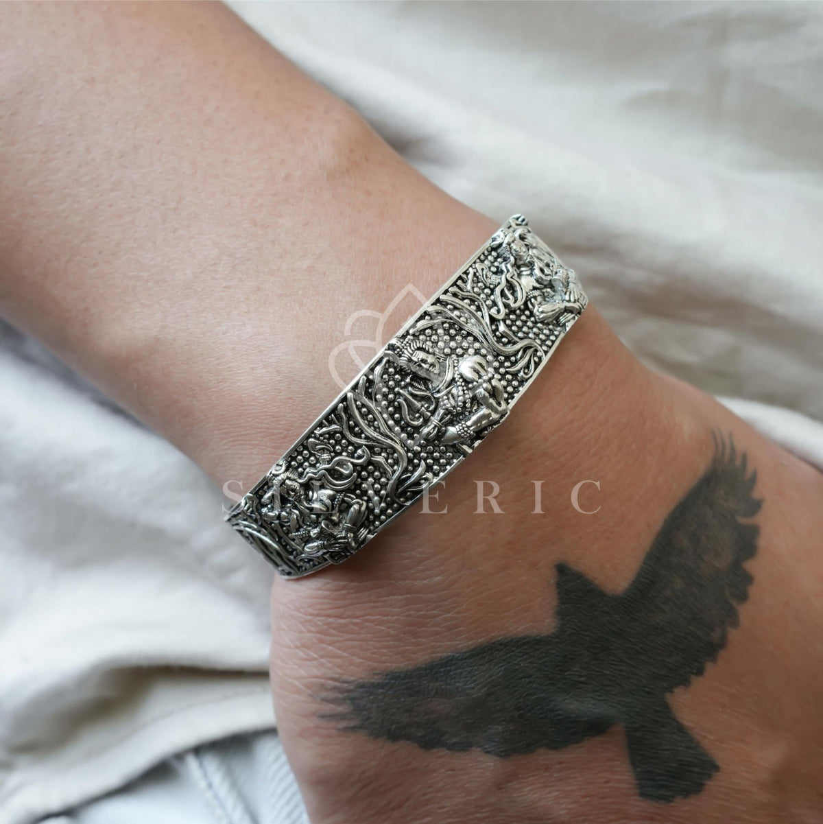 Oxidised Silver Plated Shiv Ji Kada For Him/Her