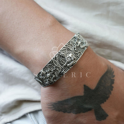 Oxidised Silver Plated Shiv Ji Kada For Him/Her